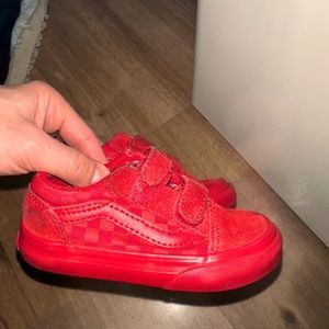 Red monotone vans